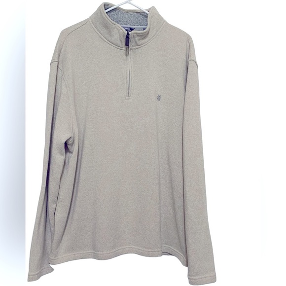 IZOD Pullover Quarter Zip Sweater Oatmeal Color Sz XXL - Picture 1 of 6